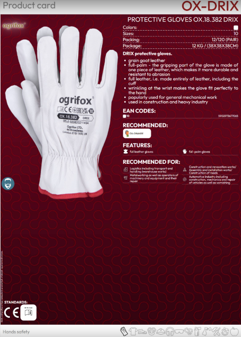 OGRIFOX DRIX Lederhandschuhe aus Ziegenleder
