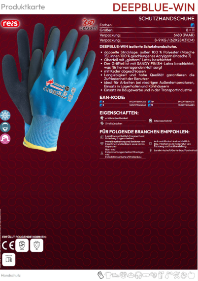 REIS DRAGON DEEPBLUE-WIN isolierte Schutzhandschuhe