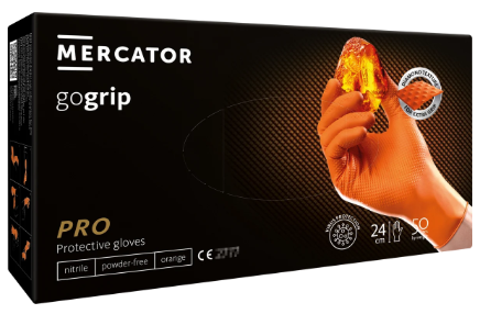 MERCATOR gogrip Nitril-Handschuhe mit Diamanttextur orange